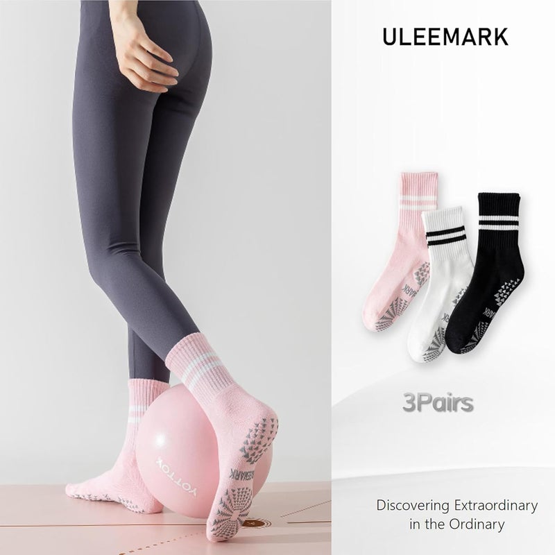 ULEEMARK Store Womens Pilates Non slip Yoga Socks Dance Gym Exercise Ankle Socks - Image 2